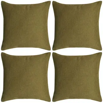 

Kissenbezüge 4 Stk. Leinenoptik Grün 80x80 cm