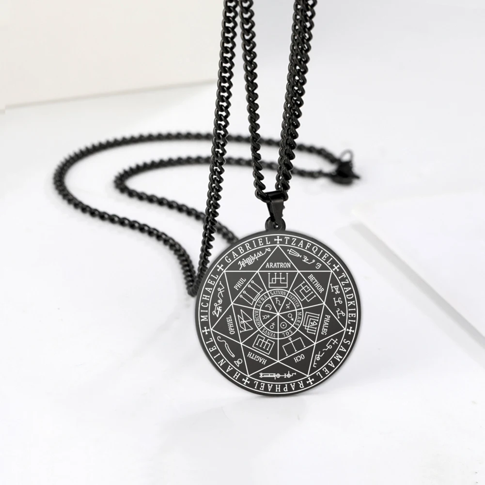 Skyrim Seal of Solomon Seven Archangel ожерелье для мужчин и женщин из нержавеющей стали Винтаж Saint