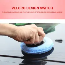 Мягкая микрофибра Автомобильная восковая подушечка-аппликатор полировальная губка для чистки автомобиля губка для полировки воском восковые губки с ручкой