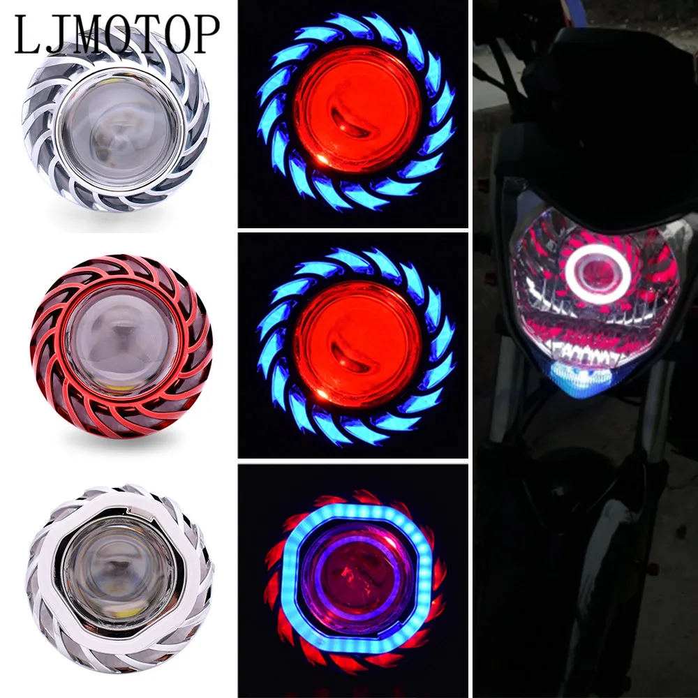 Привет/ло луч мотоцикла фара LED двойной Halo Ангел Дьявол глаз мото лампа для BMW F800GS
