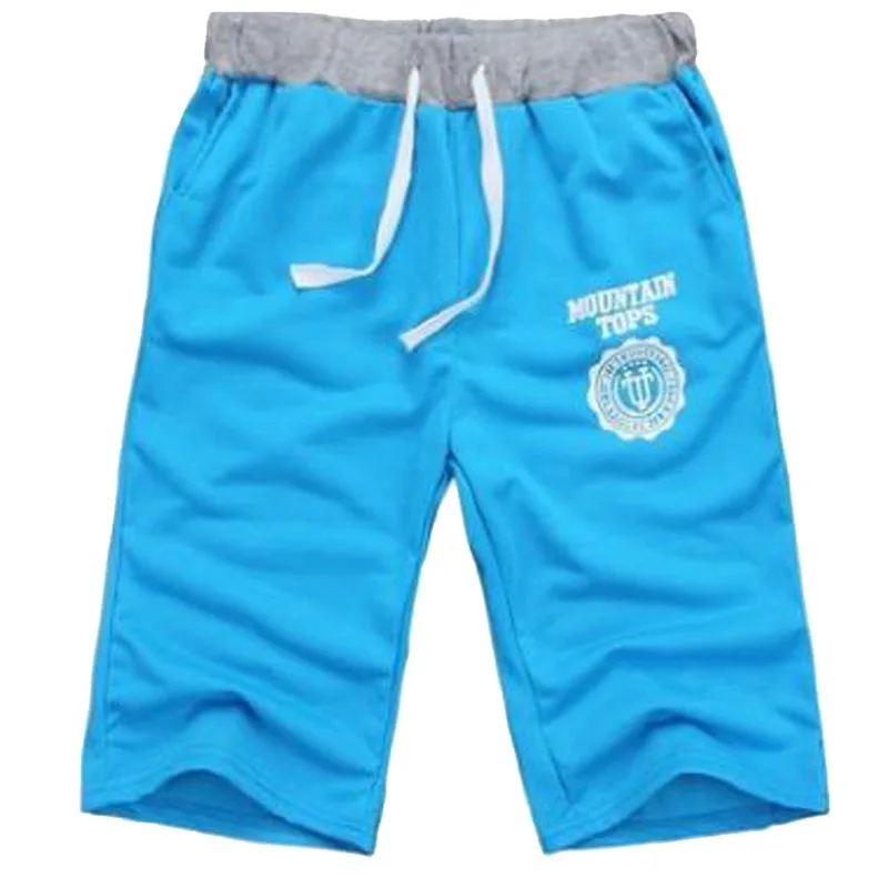 Blue-Short 1 WENYUJH, мужские спортивные штаны, штаны для бега,, мужские свободные повседневные хлопковые брюки с надписью на бедрах, спортивный костюм, уличные штаны - Цвет: Blue-Short 1