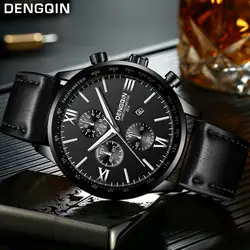 DENGQIN Бизнес Мужские часы лучший бренд класса люкс кварцевые часы спортивные наручные часы Мужские часы с кожаным ремешком 2019 Relogio Masculino