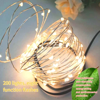 

22M LED Starry Light String Fairy Garland Battery Power Copper Wire Lights For Home Party Christmas Wedding Solar Lamp Light