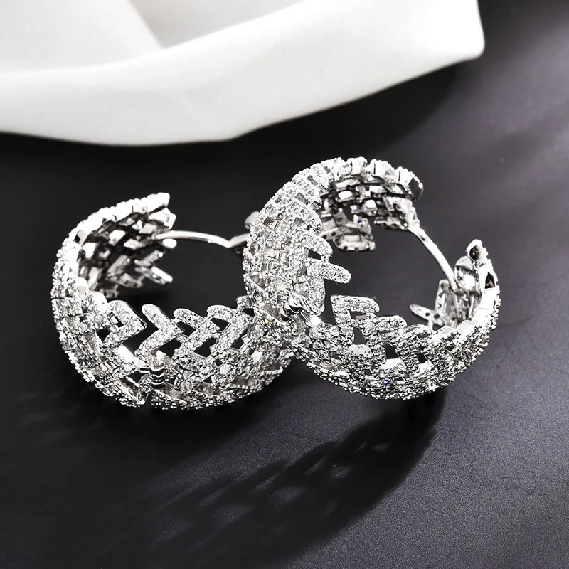 Модные серебряные большие серьги кольца для женщин Свадебные tendy