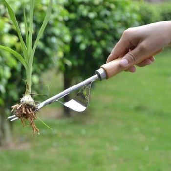 

Home Garden Hand Weeding Tool Seedling Transplanter Digging Puller Stainless Steel Manual Fork Easy To Use Taproot Remover 3
