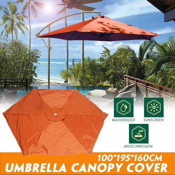 

Garden Waterproof Umbrella Canopy Cover Hexagon Dustproof Cantilever Outdoor Garden Banana Umbrella Shield Brown Sun Shelter