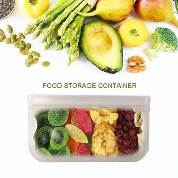 

PEVA Reusable Containers Bag Seal Silicone Food Fresh Convenient Vacuum Sealer Fruit Meat Milk Storage Bags for Kitchen