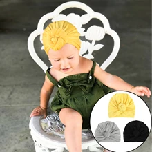 Малыш ребенок Лето карамельный цвет тюрбан из хлопка шляпа милый мороженое полосатый Индии шапочка пончик завязывать головные повязки фото-реквизит