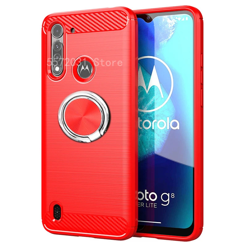 Чехол с кольцом на палец для Motorola G8 Power Lite чехол Moto E6S E6 Plus One Version Macro Action Play|Бамперы|
