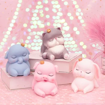 

New Style Pig Money Box Lovely Cartoon Animal Piggy Bank Home Decor Pink Rabbit Figure Ornaments