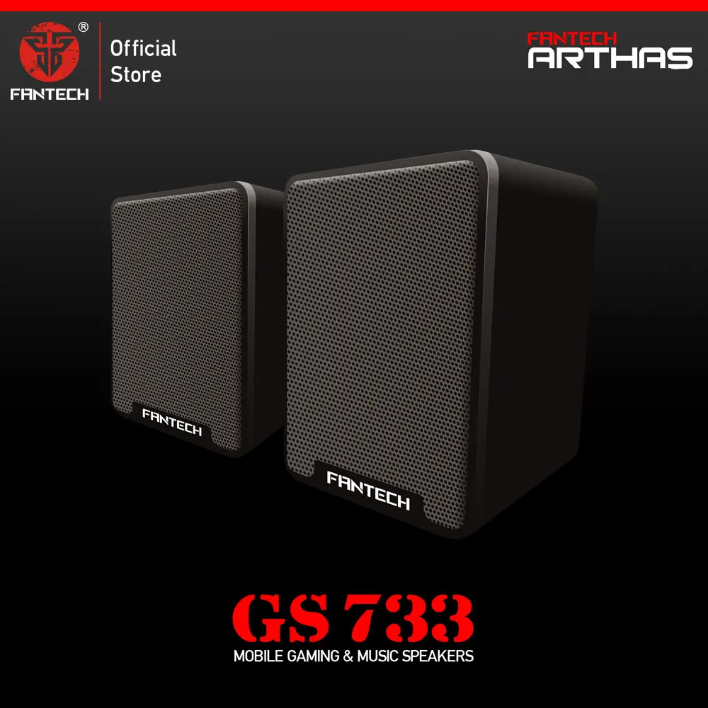 Fantech GS733 портативный динамик 3,5 мм штекер и USB разъем игровой динамик для FPS CS геймер музыкальный распылитель для компьютера ноутбука - Цвет: Черный