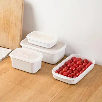 

350-1600ML Stackable Refrigerator Food Storage Box Kitchen Multigrains Sealed Jar Household Plastic Fruit Dumpling Food Crisper