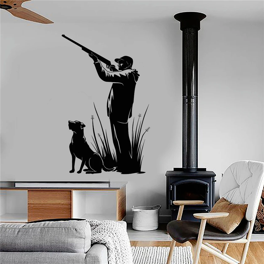 Hunter Dog Hunting Vinyl Wall Decal Store Sticker Mural Art Deco Living