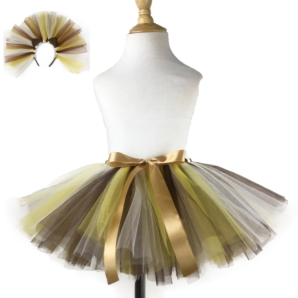 skirt with hairbow Юбка-пачка с рисунком короля льва для маленьких девочек детская балетная юбка-американка из тюля юбка-пачка с бантом для волос, Детский карнавальный костюм, юбки - Цвет: skirt with hairbow
