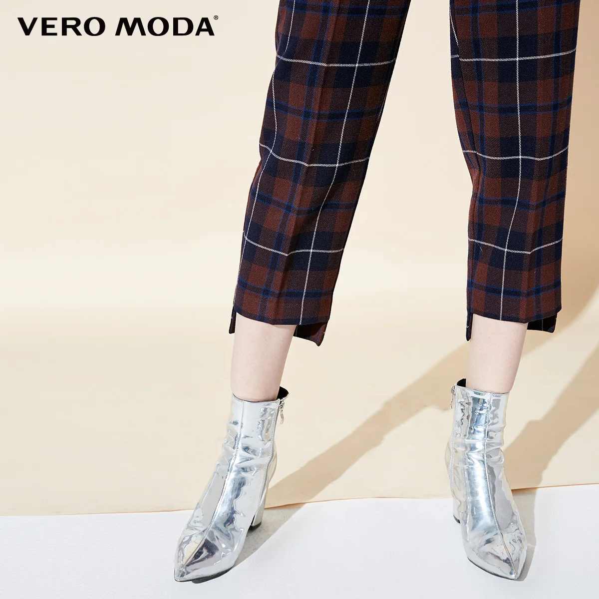 Vero Moda Новое поступление брюки женские Женские клетчатые широкие повседневные Капри | 31846J523