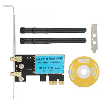 

PCI-E 1200M Wireless Network Card Dual Band PCIe Adapter Local Network Adapter with Antenna Set