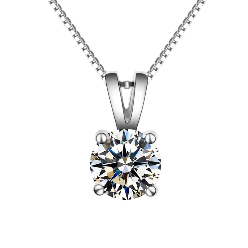 BOEYCJR 925 серебро 1ct F цвет Moissanite VVS ювелирное изделие с бриллиантом ожерелье и кольцо набор украшений для женщин юбилей подарок
