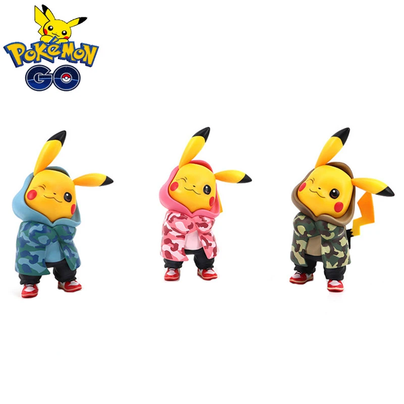 ポケモンアニメ迷彩スーツピカチュウqバージョンコレクションモデル手作りおもちゃポケットモンスターアクション箱入りキッズギフト Action Figures Aliexpress