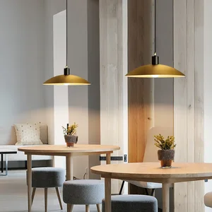 Простые круглые латунные подвесные лампы в скандинавском стиле диаметром 25 см/35 см для столовой, спальни, бара, E27, 220 В переменного тока, в
