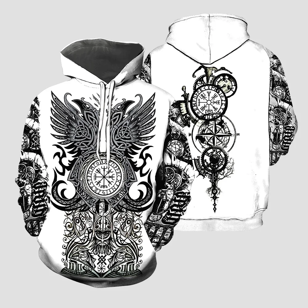 

PLstar Cosmos Viking Tattoo 3D All Over Printed Shirts Tees 3D Print Hoodie/Sweatshirt/Zipper Man Women eagle cross Tattoo-7