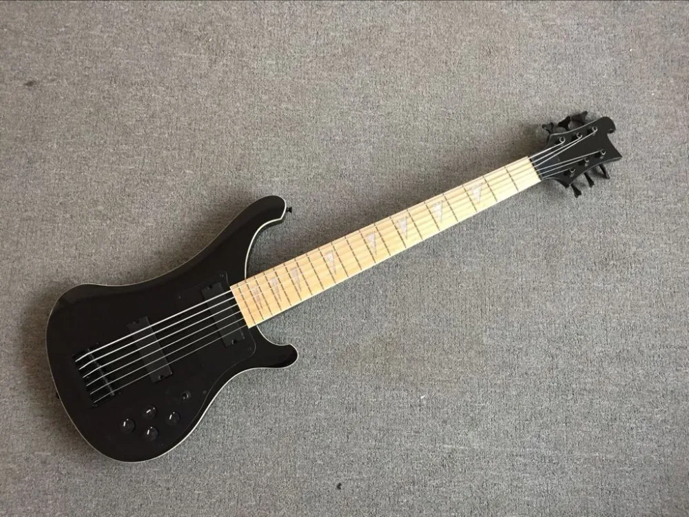 Черный Rickenback 4003 fireglo электрический бас 6 Струны для гитары Ricken bass shark гриф инкрустация