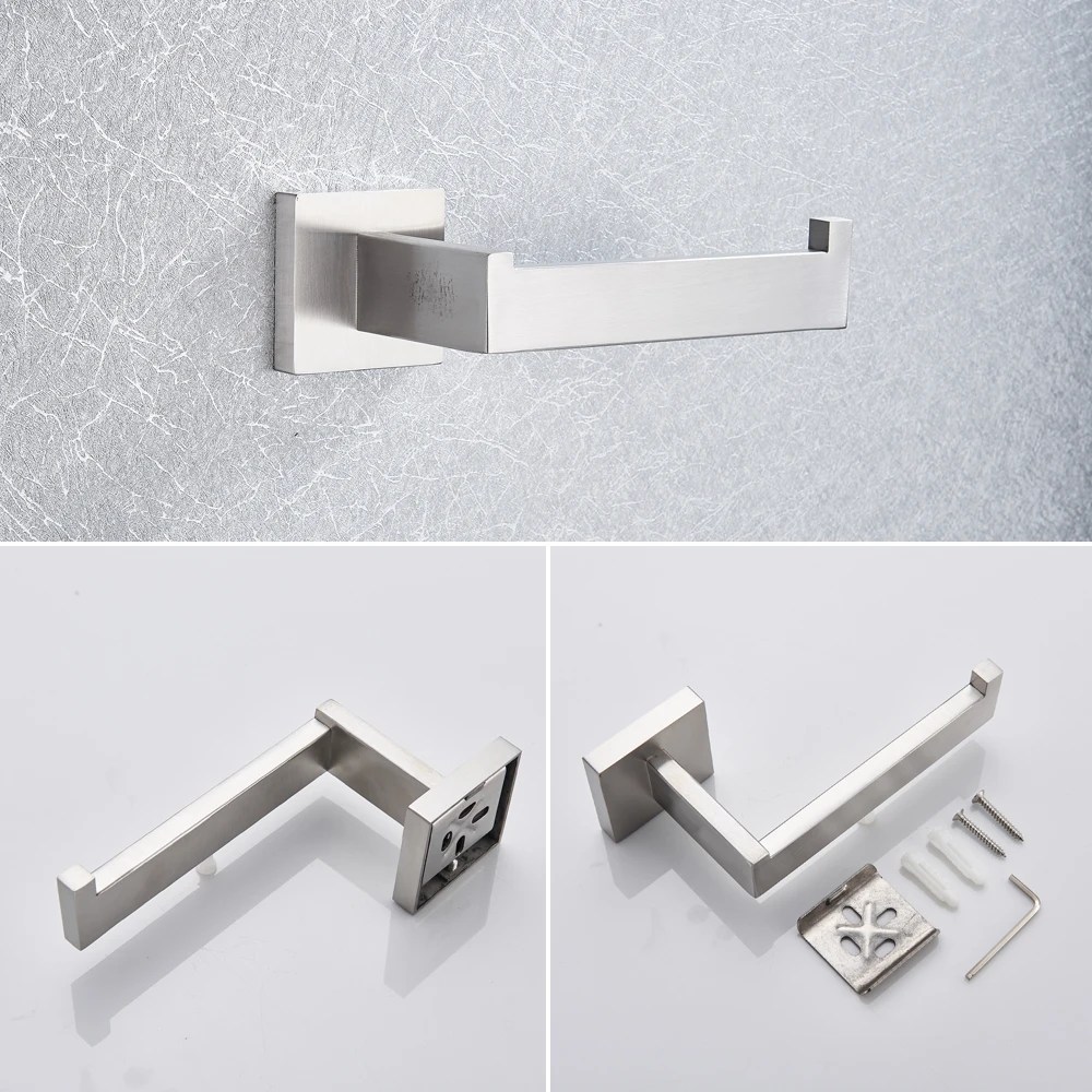 Stainless Steel Bathroom Accessories Set Brushed Nickel Towel Bar Robe Hook Toilet Paper Holder Towel Ring Bathroom Accessory