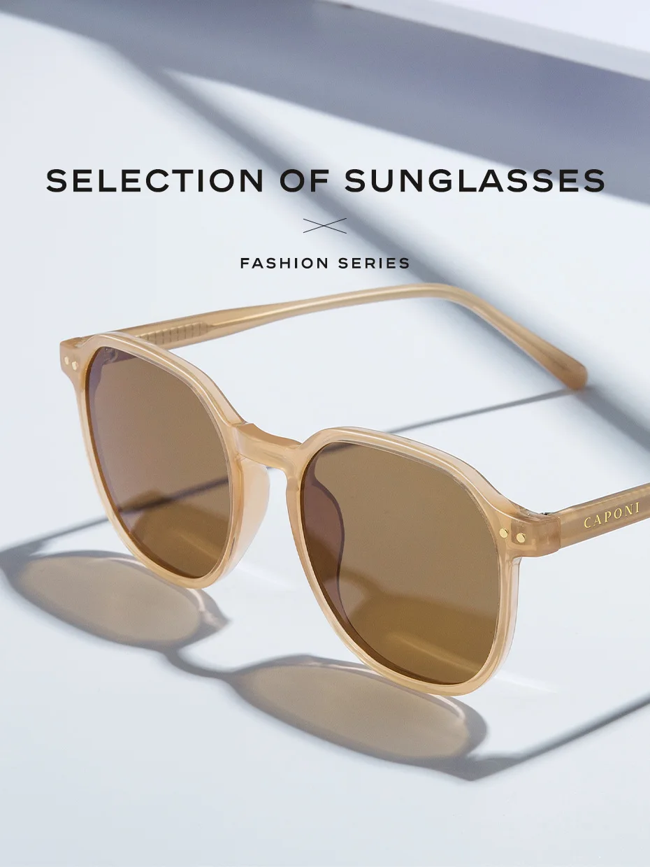 big sunglasses for women CAPONI Trendy Vintage Sunglasses Women Decorative Polarized Square Eyewear Fashion Design Girl Sun Glasses UV Protect CP1961 rectangle sunglasses