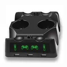 Aliexpress - Multi-function Charging Suitable For PS4 Virtual Reality Handle Charger 4-in-1 Game Controller Two-color LED Screen
