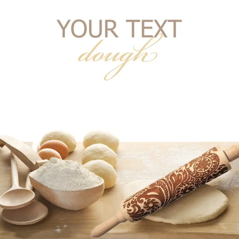 Рождественская Скалка Лазерная Деревянная Рождественская скалка для тиснения скалка для теста палочка для выпечки кондитерский инструмент Новогоднее Рождественское украшение