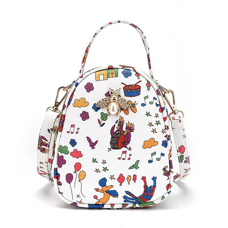 

Shoulder handbagS bag Women's Shoulder Handset Bee Bag black Shoulderbags woman zipper female Single Women's handbag printing