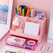 

Desk Storage Box Organizer Drawer Student Stationery Shelf Dresser Finishing Box Simple Pen Holder Stationery Office Supplies