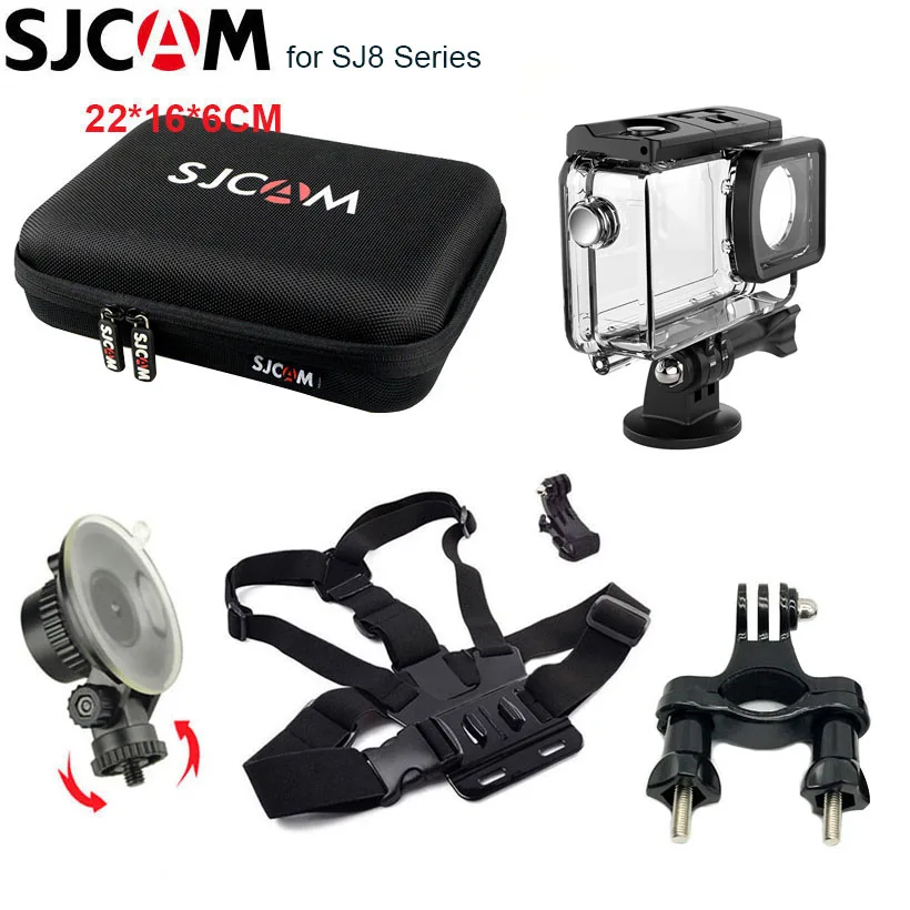 SJCAM SJ8 PRO аксессуары водонепроницаемый корпус чехол для SJ8 PLUS сумка для хранения крепление на присоске держатель для SJ8 экшн-камеры