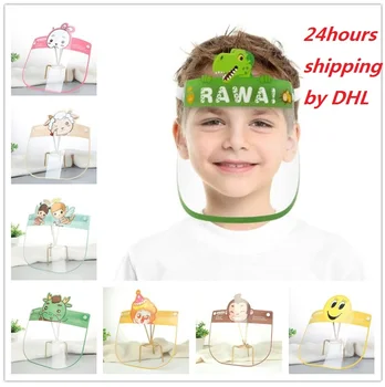 

24Hours DHL Fast Shipping Children Cartoon Face Shield PET Anti-Fog Full Face Cover Safely Visor Kids Gifts Party Decoration