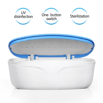 

1 Pc UV Disinfection Box Eye Shadow Blush Tweezers USB Port Sterilizer Blue USB Cable Smart Sensing Sponge Brush Cleaner Box