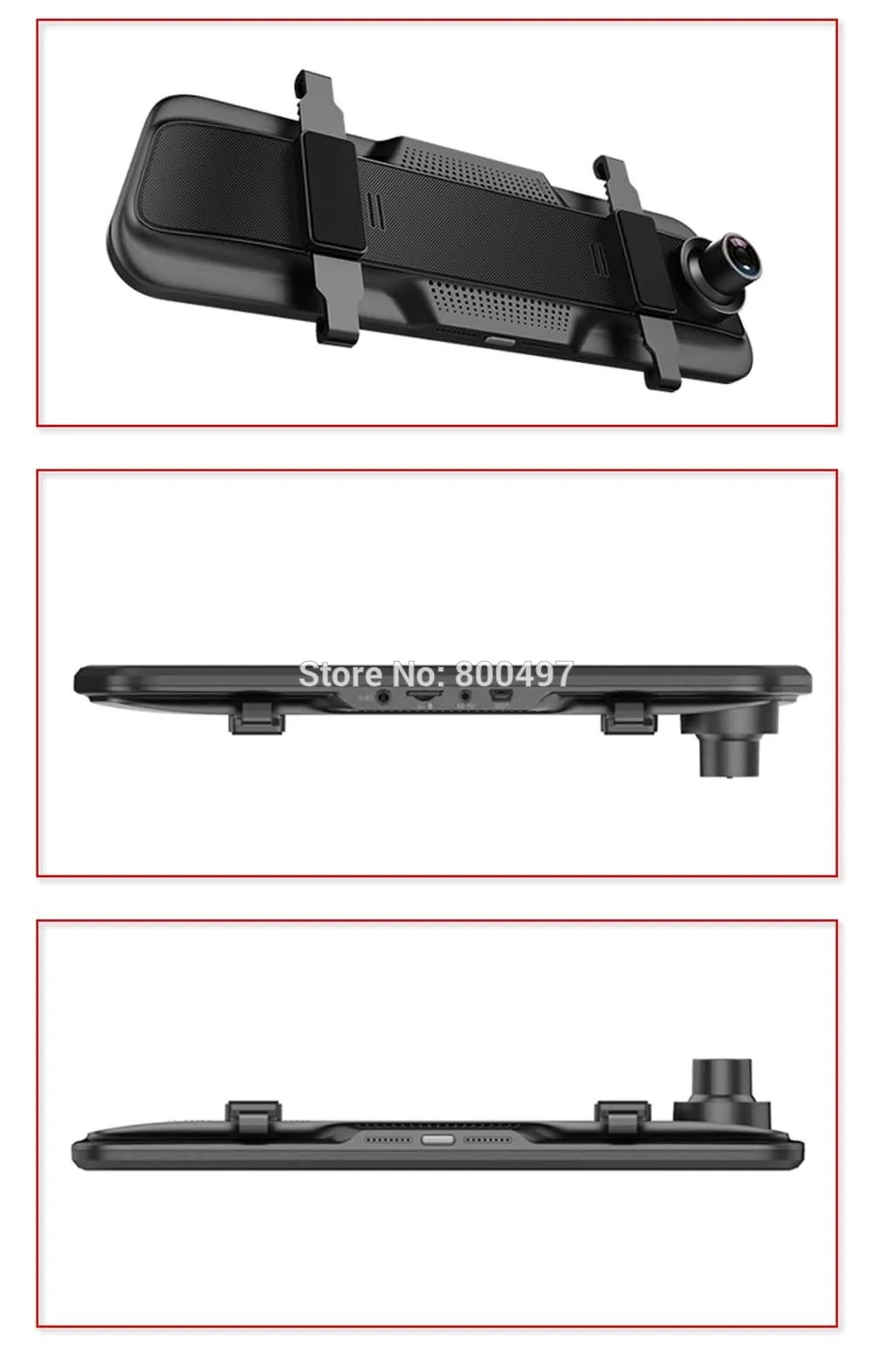 Автомобильный видеорегистратор FHD 1080P 1" широкоугольный ips полноэкранный поток медиа зеркало заднего вида Выдвижная камера двухканальный g-сенсор камера