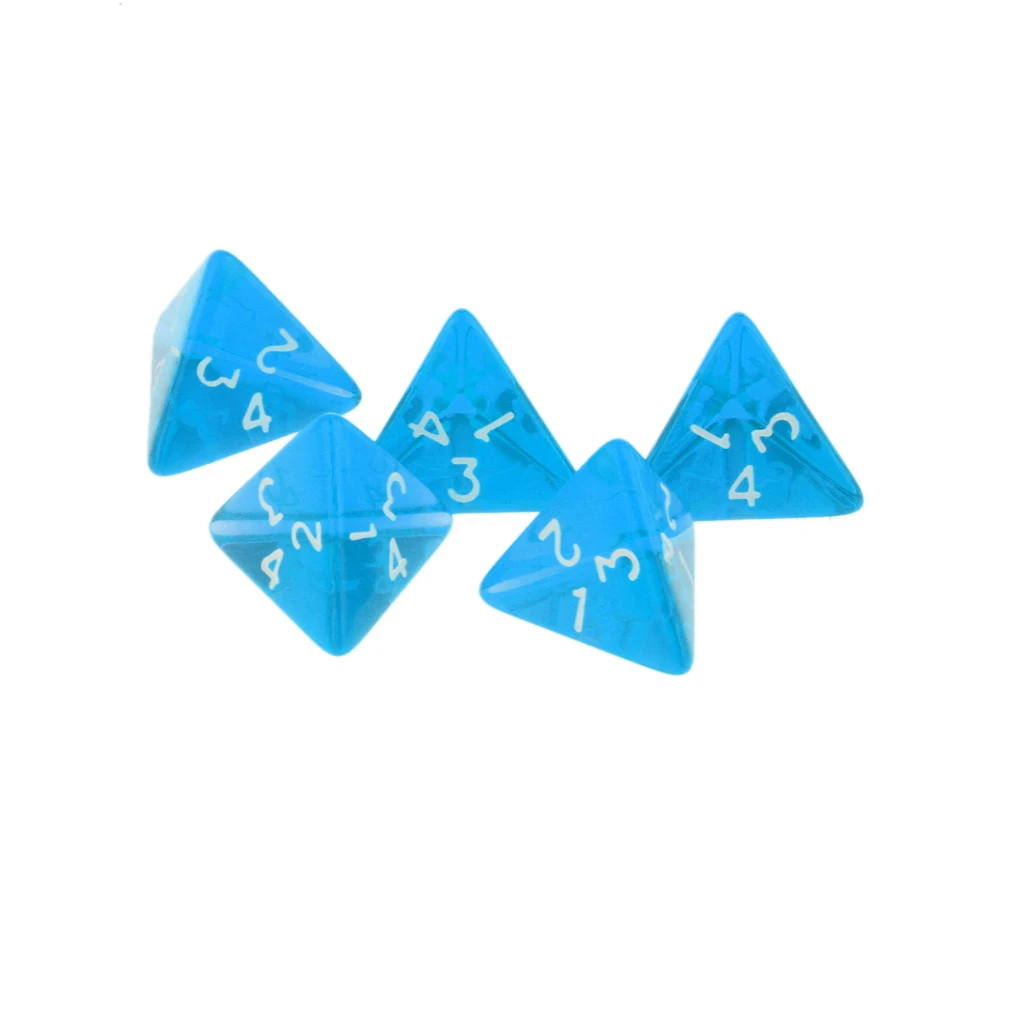 Pack Of 20 Acrylic Multi-Sided Dice D4 D&D RPG Cup Game Polyhedral Dice Set Blue Red