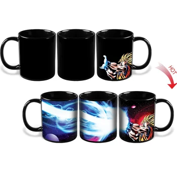 

EWAYS Dragon Ball Z DBZ Infinity Mugs Pure Color Ceramic Mugs Cup With Cover and Spoon Kitchen Tool Gift
