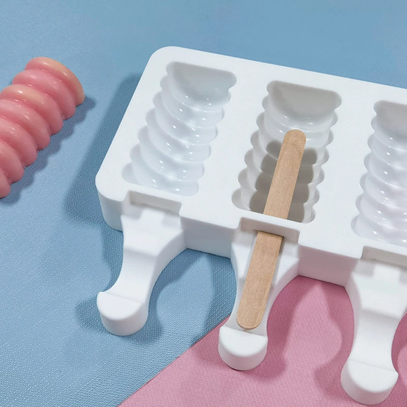 8 Cells Silicone Ice Cream Mold Popsicle Molds DIY Homemade Dessert Freezer Fruit Juice Ice Cube Maker Mould Kitchen Tools