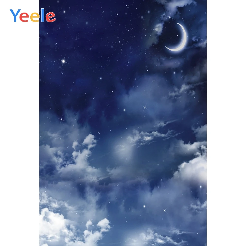 

Yeele Moon Starry Sky Cloudy Night Scenery Baby Portrait Photo Backdrops Customized Photographic Backgrounds For Photo Studio
