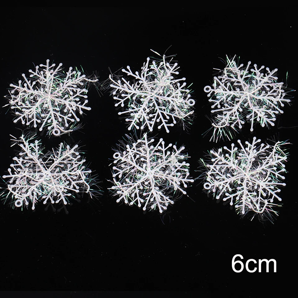 Tronzo Рождественская Снежинка 30/60/90 шт. подвески для рождественской вечеринки Подвески год Рождественская елка украшения окна - Цвет: 6 cm
