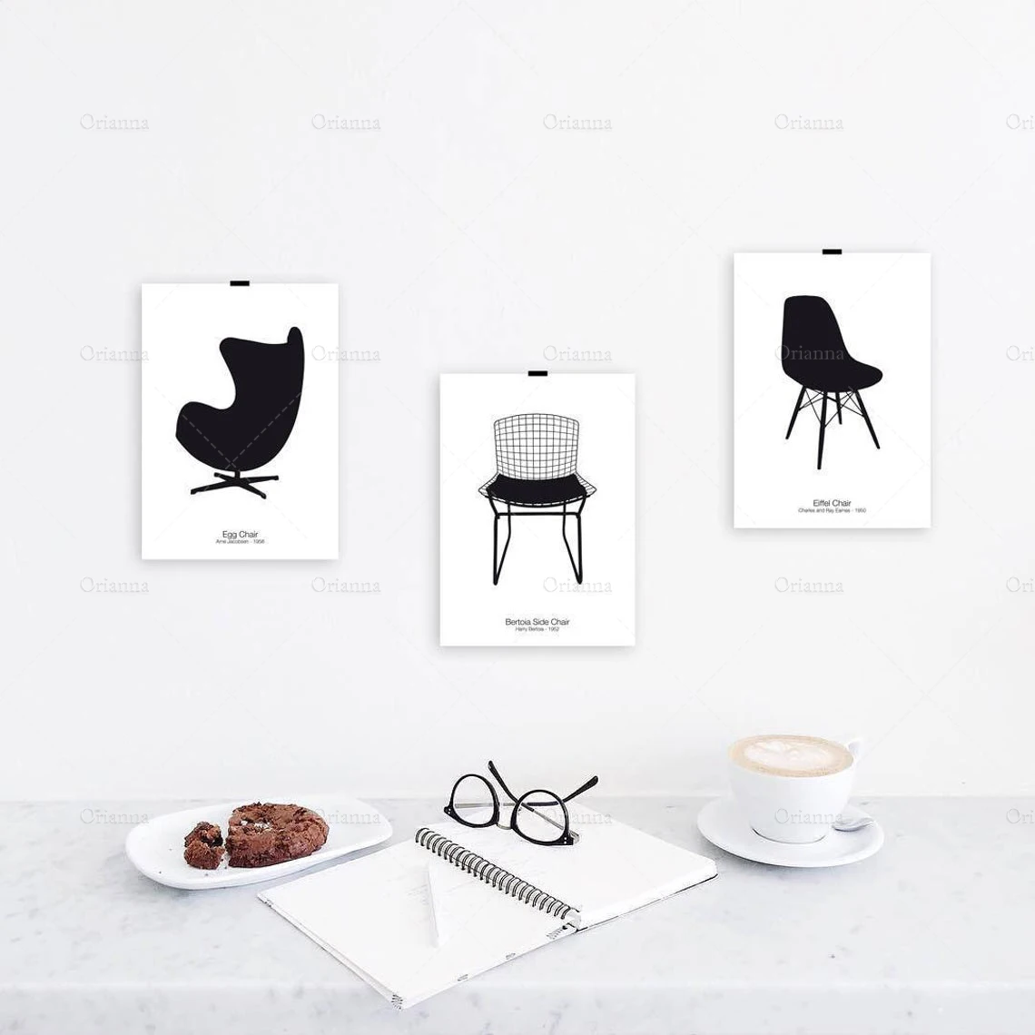 Eames Chair Print Signs Lamp Home Decor Mid-Century Modern Minimalist Office Poster Kitchen Wall Art | Дом и сад