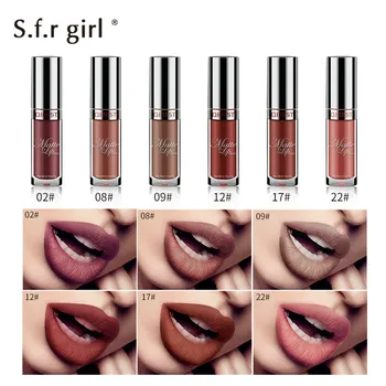

6pcs Long-lasting Lip Colors Makeup Waterproof Tint Lip Gloss Red Velvet Nude Matte Lipstick Colourful