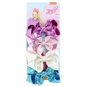 

free shipping 50set Siwa Hair Bows Rainbow Sequin Ribbon Bow Handmade Boutique Hair Clip Headwear Hair Accessories