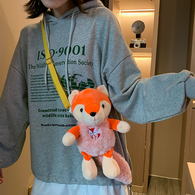 Candice guo плюшевая игрушка чучела кукла животные из мультфильмов лиса Сова Птица сумка на плечо сумка посылка Кроссбоди сумка для монет подарок для девочки 1 шт