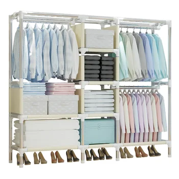 

Simple cloth wardrobe folding easy to assemble home detachable rental Oxford reinforced closet