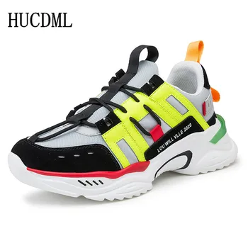 

HUCDML 2020 Hot New High Quality Men's Casual Shoes Lightweight Breathable Fashion Trend Thick Soles Men Sneakers Dropshipping