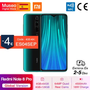 Перейти на Алиэкспресс и купить Глобальная версия Xiaomi Redmi Note 8 Pro 64 Гб/128 ГБ ROM 64 мп Quad Camera MTK Helio G90T смартфон 4500 мАч 18 Вт QC 3,0 UFS 2,1