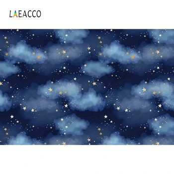 

Laeacco Newborn Photophone Dark Starry Sky Clouds Photography Backdrops Backgrounds Birthday Photocall Baby Shower Photozone