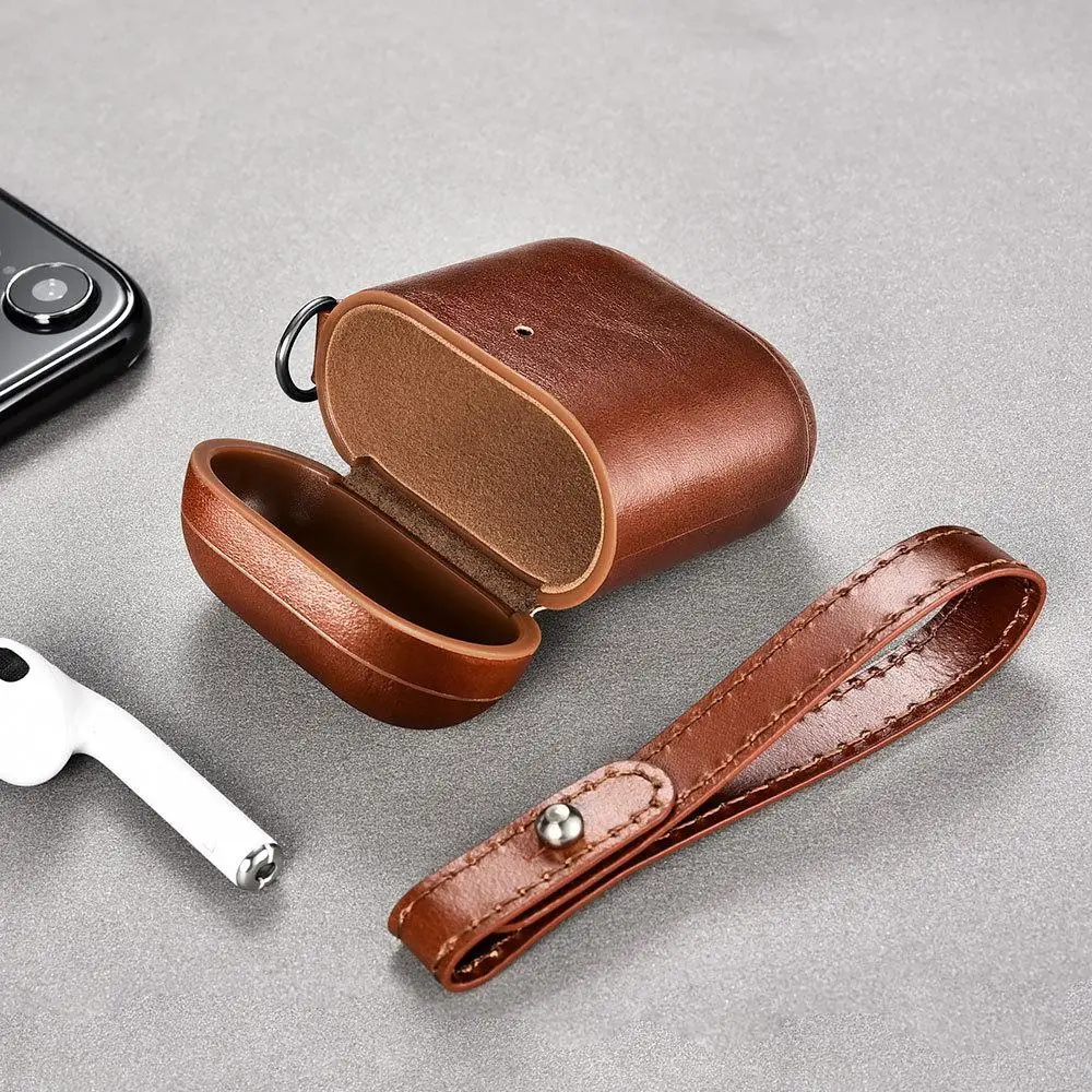 EastVita Headphone Case for Apple AirPods Bluetooth Earphone with Lanyard Travel Storage Shell