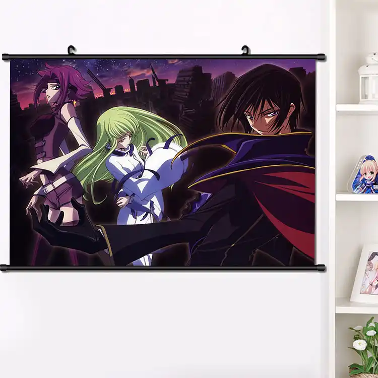 Anime Code Geass Lelouch Lamperouge Kallen Stadtfeld C C Wall Scroll Mural Poster Wall Hanging Poster Home Decor 40 60cm Painting Calligraphy Aliexpress